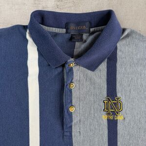 Vintage Notre Dame Antigua Striped Polo Men XL Fighting Irish Rugby 90s